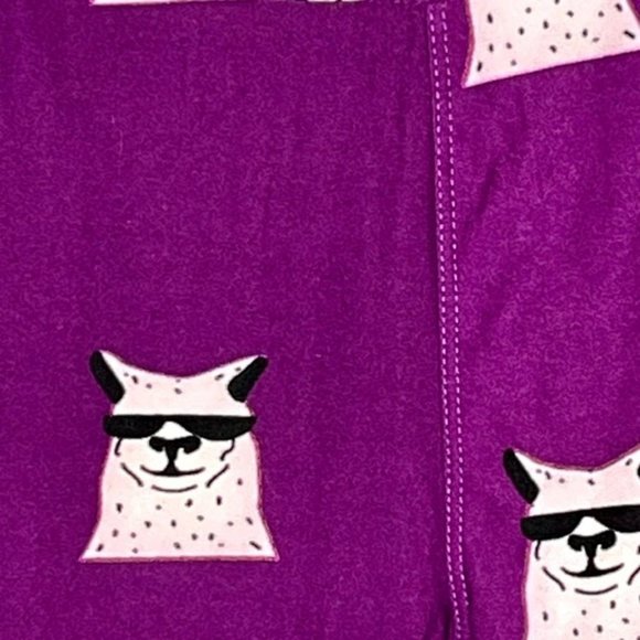 LuLaRoe Simply Comfortable Llama Alpaca Leggings -Purple/Black - OS (2-10) - Picture 6 of 9